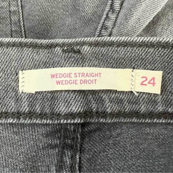 Levis Wedgie straight high rise grey jeans 24 - Picture 13 of 15